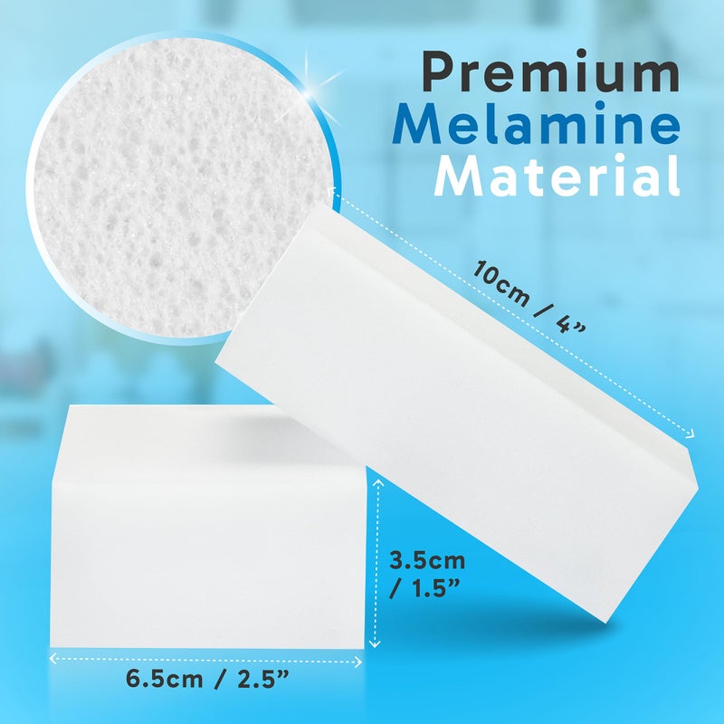 Oh My Clean (40 Pack) Extra Large Eraser Sponge - Extra Thick, Long Lasting, Premium Melamine Sponges in Bulk - Multi Surface Power Scrubber Foam Cleaning Pads - Bathtub, Floor, Baseboard, Bathroom, Wall Cleaner - Image 3